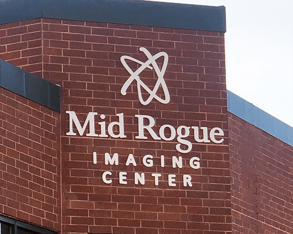 Example of Flat-cut Metal Lettering, Mid Rogue Imaging
